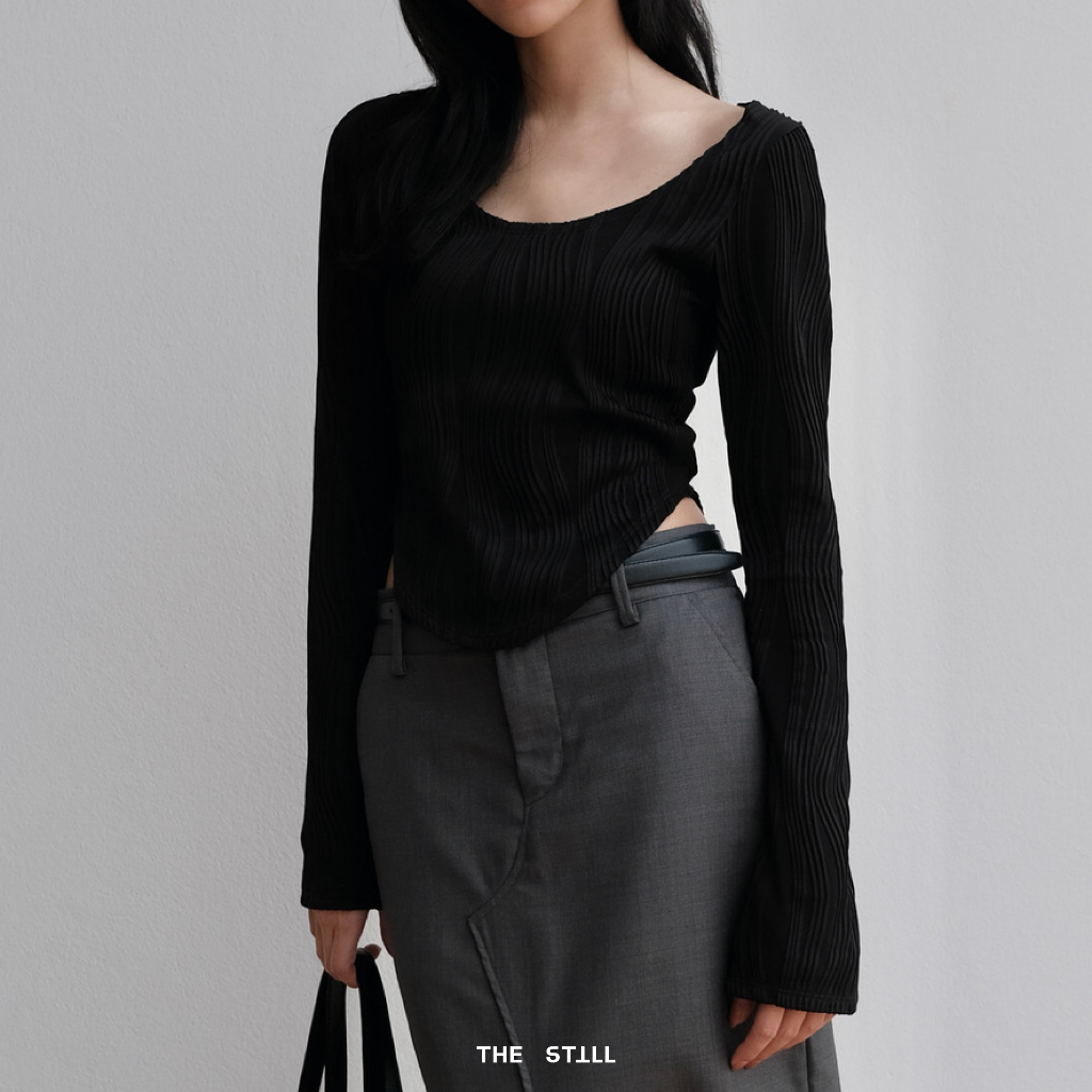 The Still - 004 Amelie Long sleeve : เสื้อแขนยาวผ้า wavy pleat