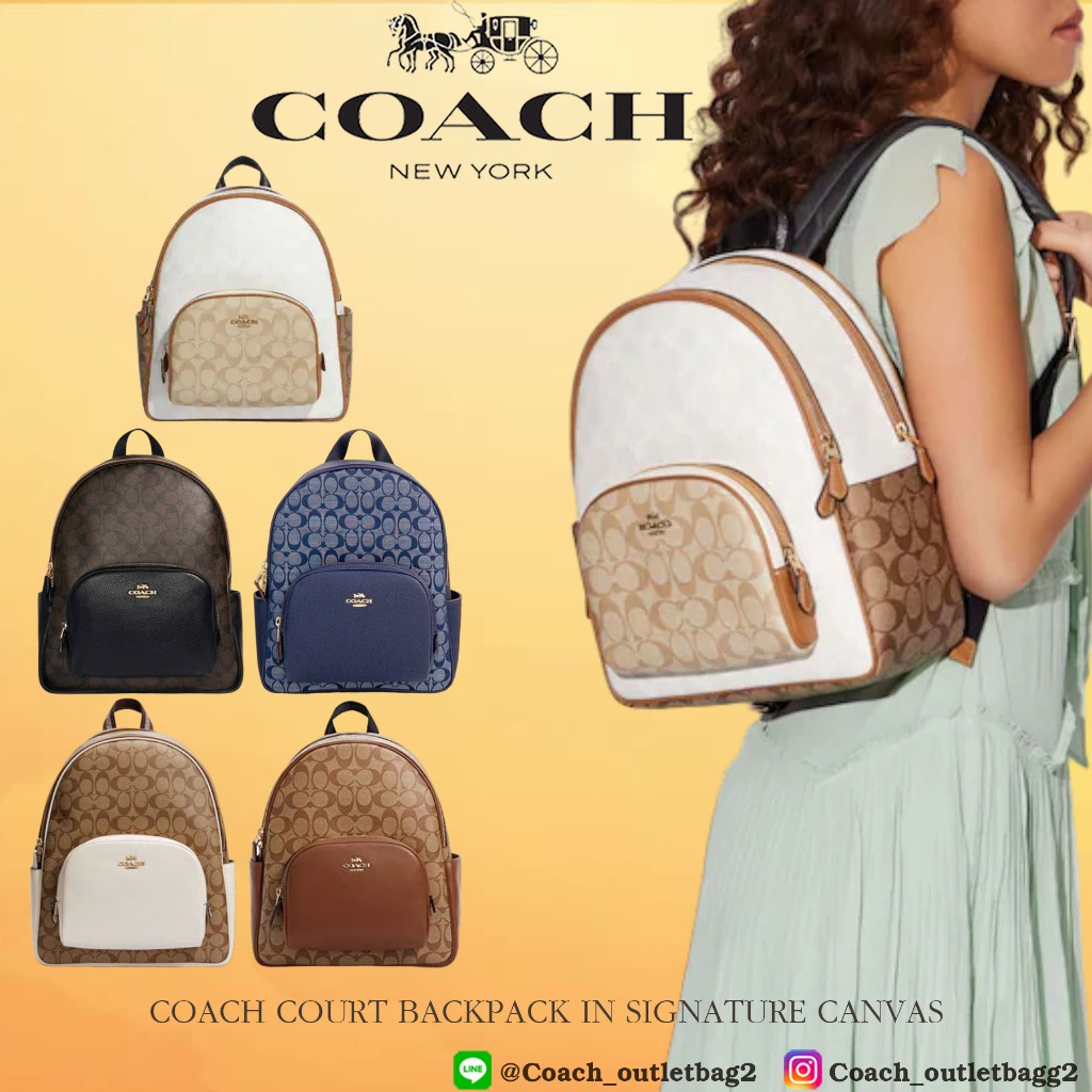 Coach COURT BACKPACK IN SIGNATURE CANVAS