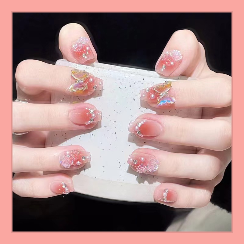 พร้อมส่ง แฟลชสว่านรุ่น ทำเล็บ สไตล์โมเดิร์น ใช้งานง่าย 24 ชิ้น เล็บปลอม[DD204]