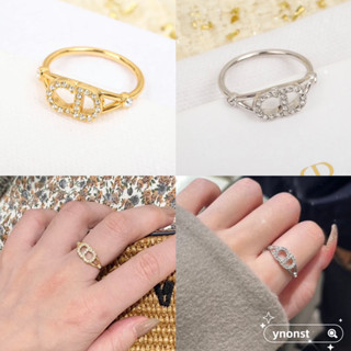 💯  ของแท้ 100% ของแท้ใหม่ DIOR ฝังคริสตัล CD ตัวอักษรแฟชั่นแ…