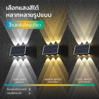 LAMPTAN โคมไฟตกแต่งพลังงานแสงอาทิตย์ LED Solar Smart Sensor Lamp รุ่น Trilux Multicolour 5w 3แสงในโคมเดียว