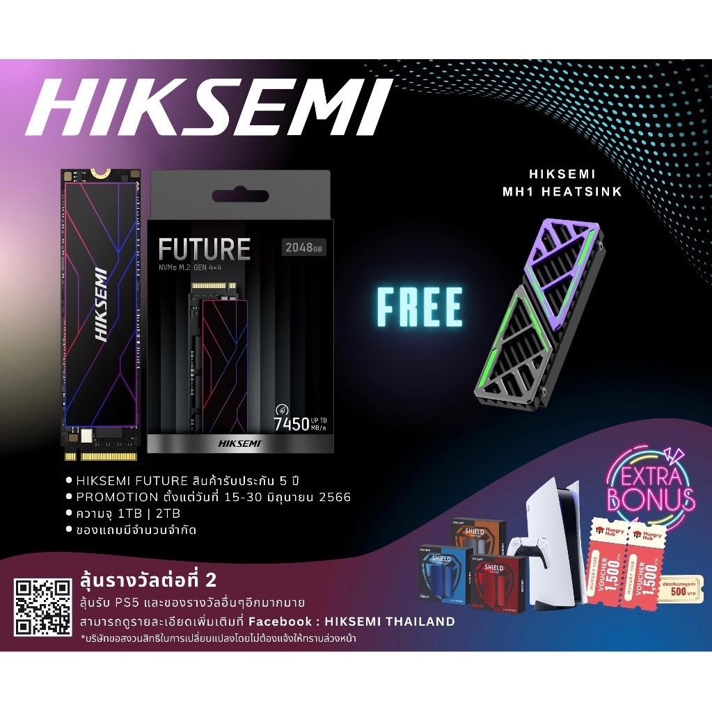 M.2 HIKSEMI FUTURE 1.TB NVME PCIe 4.0 แถม HEATSINK HIKSEMI