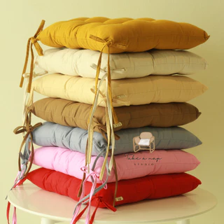 เบาะรองนั่ง สี่เหลี่ยม ผ้าแคนวาส หนาอย่างดี สไตล์ญี่ปุ่น minimal บรรจุใยโพลีเอสเตอร์เกรด A 100%