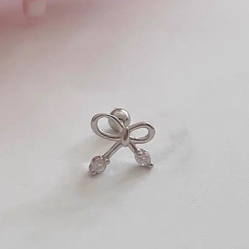 Suwann.na ต่างหู ต่างหูเงินแท้ จิว จิวเงินแท้ จิวโบว์เพชร เงิน, ทอง