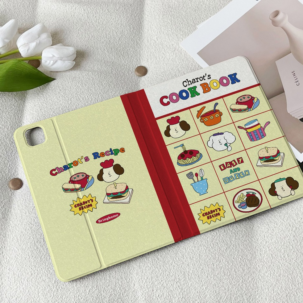 💫พร้อมส่ง💫เคสไอแพด Gen9 Air5/4 Cook Book เคสiPad Gen8/7 pro 11 mini7 Case iPad มีที่เก็บปากกา air6 Gen11 Air7