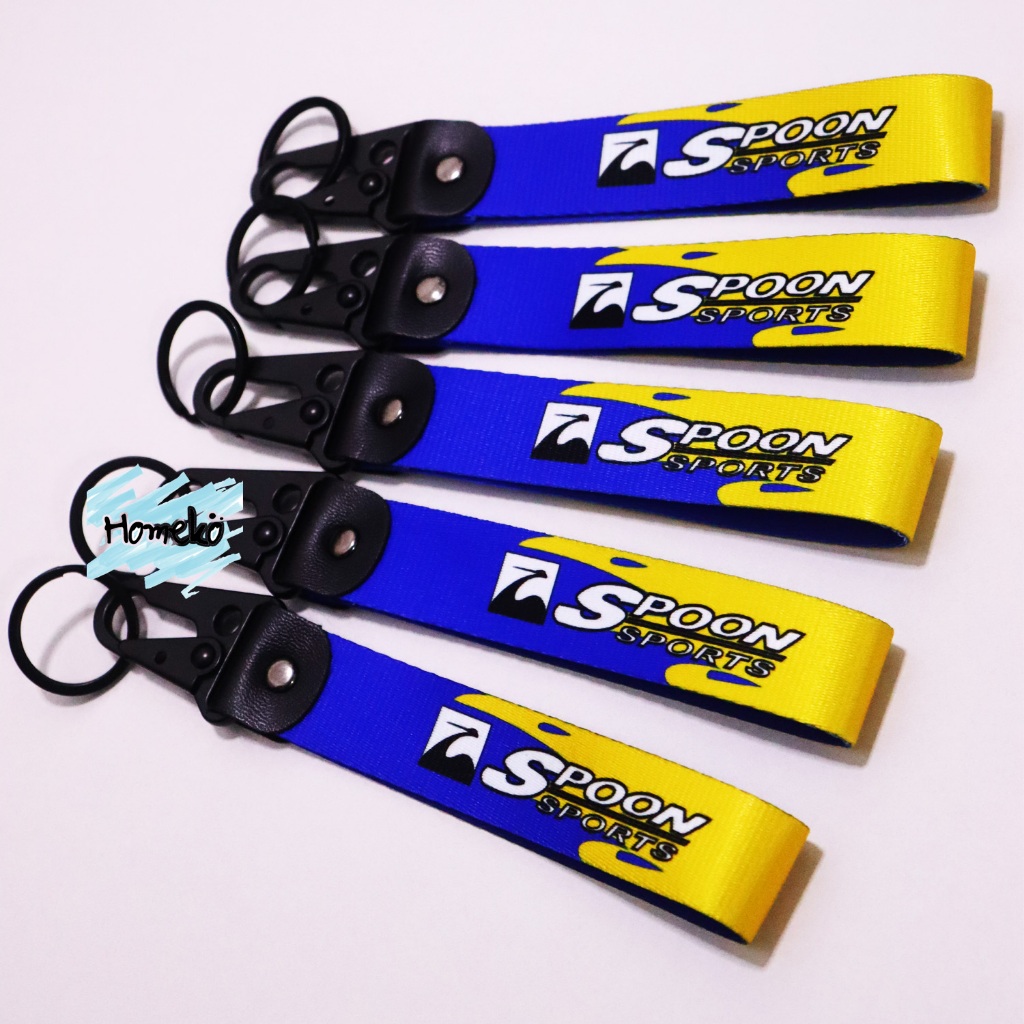 1 ชิ้น พวงกุญแจผ้าซิ่ง พวงสแน็ป ลาย SPOON SPORTS