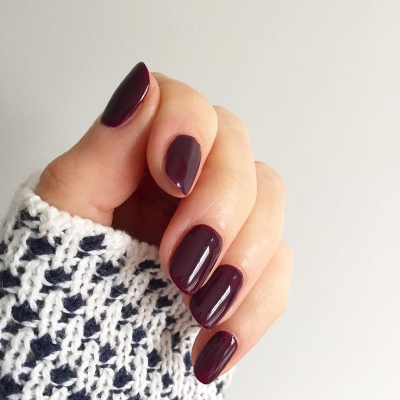 เล็บปลอมสีเจลแท้ 100 % ทำชิ้นต่อชิ้นค่ะ สีม่วงEggplant Grape 035