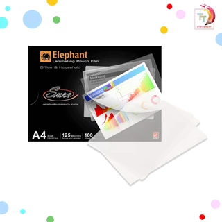 Elephant (ตราช้าง) พลาสติกเคลือบบัตร แผ่นเคลือบ ฟิล์มเคลือบบัตร Premium / Sure / Regent 125 ไมครอน A4 (100 แผ่น/กล่อง)