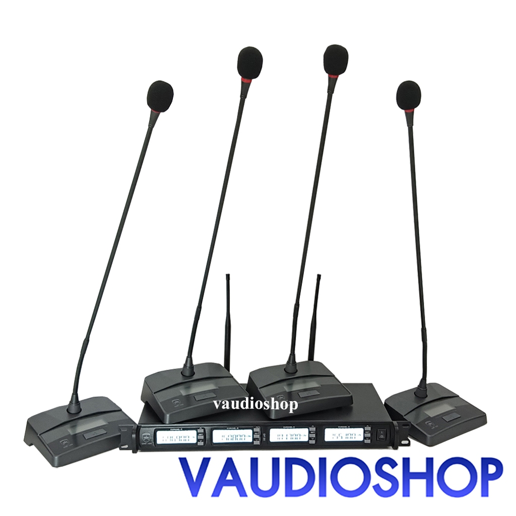 PROEUROTECH UHF-124 (60cm.) ไมค์ประชุมไร้สาย 4 ตัว ชุดประชุม โปรยูโรเทค UHF124 ไมค์ประชุม คอยาว 60 ซ
