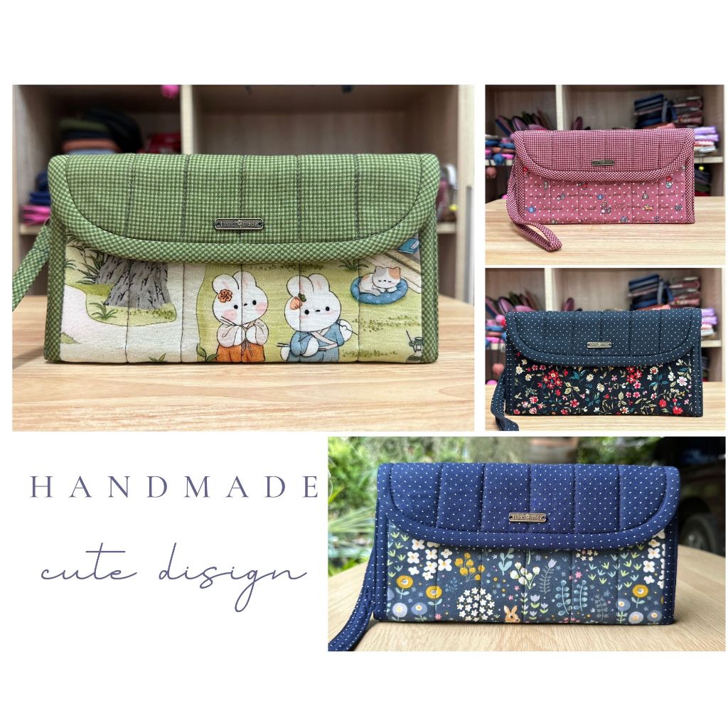 P016_กระเป๋าสตางค์ใบยาว5ช่อง แฮนด์เมด ใส่สตางค์ใบยาว ใส่มือถือ6.5”ได้ ใส่โทรศัพท์
