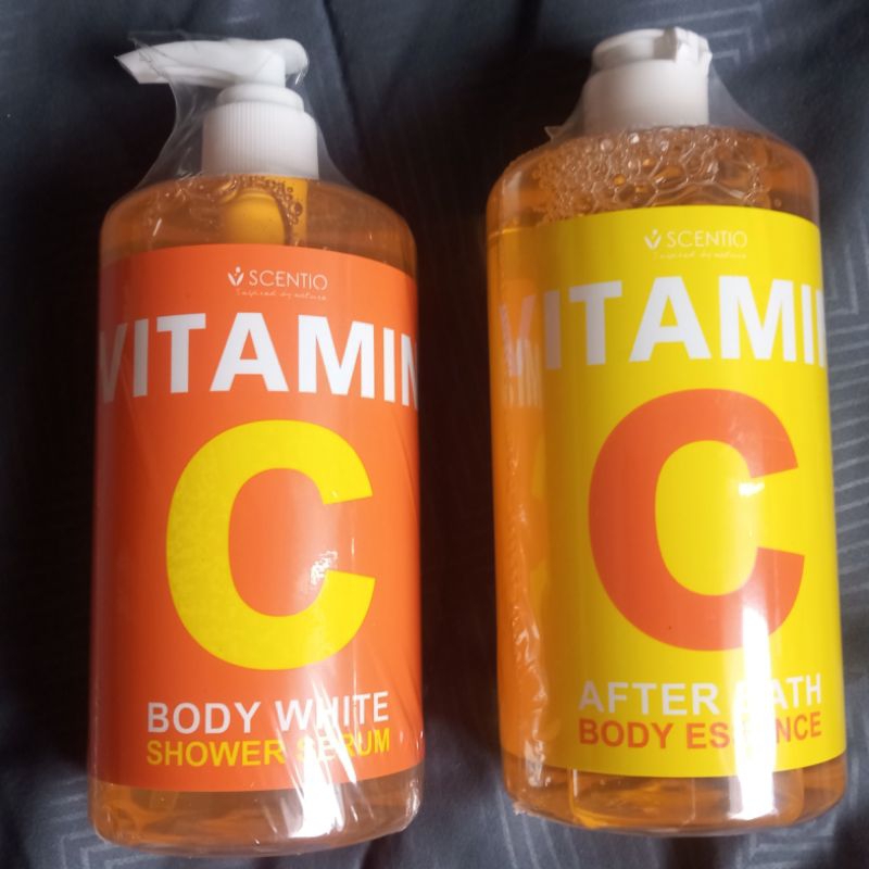 SCENTIO Vitamin C Body White Shower Serum+After Bath Body Essence (Exp 2/2024)