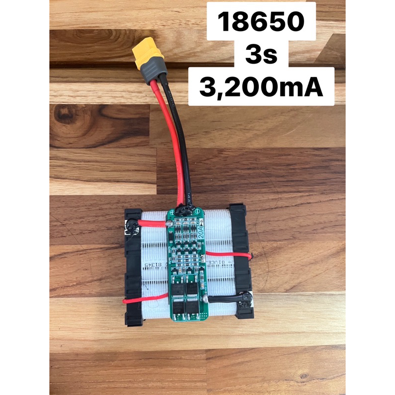 แบตลิเธียมไอออน Li-ion 18650 3s 11.1V-12.6V 3,200mA - 6,400mA