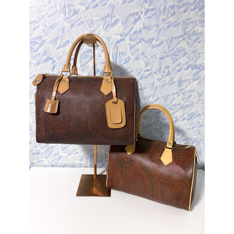 Etro แท้ Bordeaux Paisley Boston Bag + หมอนลาย etro