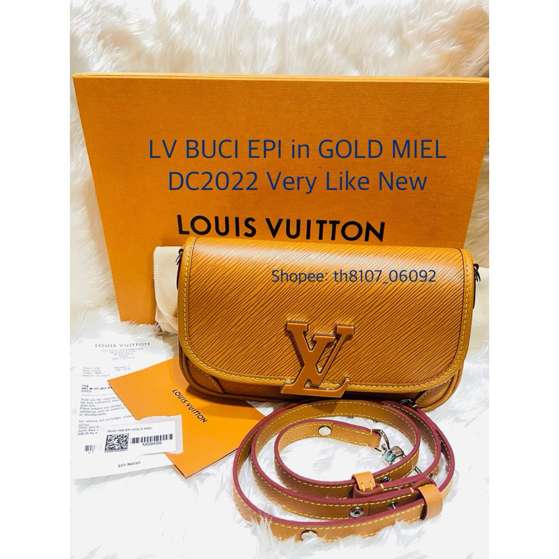 LV BUCI BAG EPI LEATHER GOLD MIEL