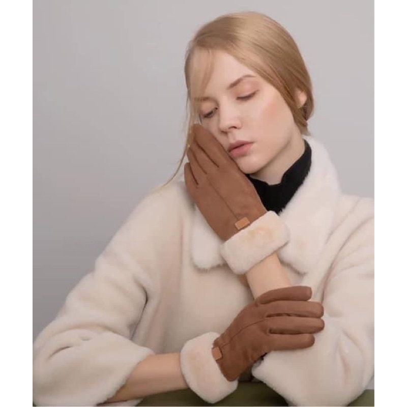 ถุงมือกันหนาว ผ้านุ่มสักกะหลาด ทัชสกรีน สำหรับผู้หญิง - รูปที่ 3