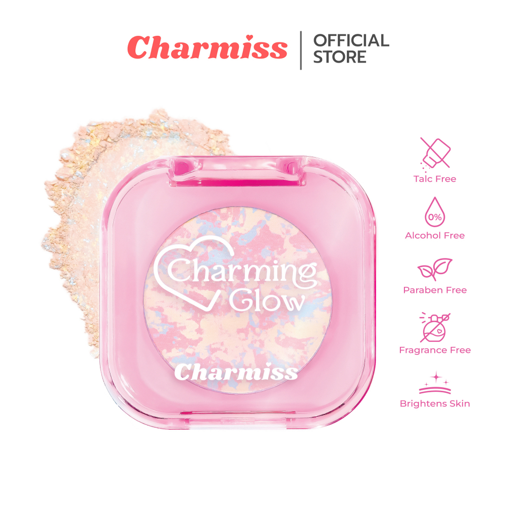 แป้งนางฟ้าอัพผิวไบรท์ Charmiss Charming Glow Setting Powder 3.8 g  ล็อคลุคเป๊ะตลอดวัน