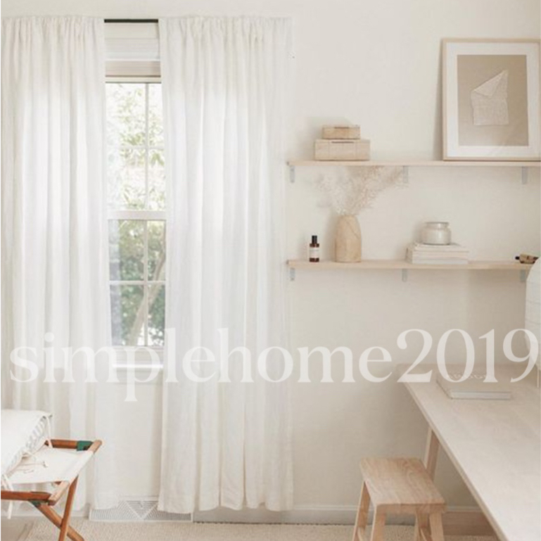 แนะนำ ผ้าม่าน ผ้าม่านหน้าต่าง ประตู สไตล์เกาหลี ม่านยาว สีขาว (แบบสอดราง ไม่ผ่ากลาง) มินิมอล ขนาดกว้าง 110 ซม. 1 ผืน ม่านลอน ราคาพิเศษ มีเก็บเงินปลายทาง