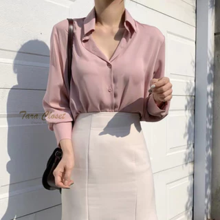 IT022 All Size 1 TARA Shirt เสื้อเชิ้ตคอปก แขนยาว มีมากกว่า 30 สี รุ่นยอดฮิต ทรงคลาสสิค ผ้าไหมอิตาลีอย่างดี ผ้าไม่หนามาก