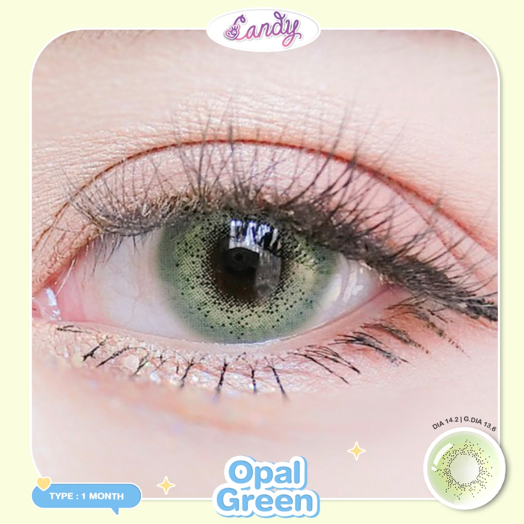 คอนแทคเลนส์  Opal green  พร้อมส่งแบบปกติ และค่าสายตาสั้น