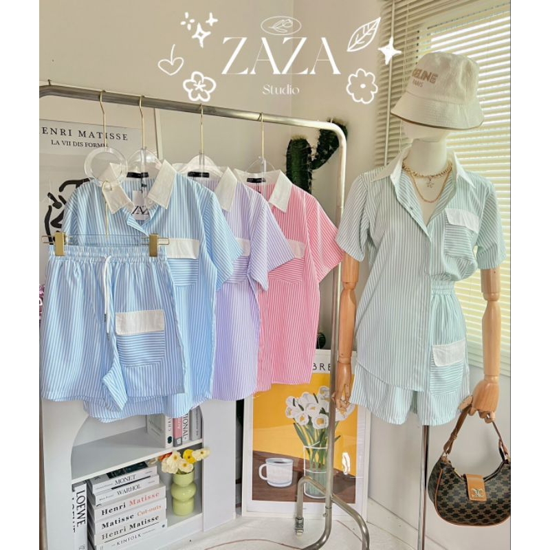 🌷set เสื้อ+กางเกง ป้ายZAZA STUDIO🌷