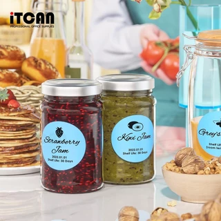 iTCAN กระดาษสติกเกอร์ สติ๊กเกอร์วงกลม 40x40mm. สติกเกอร์ลาเบล Thermal Sticker สำหรับติดตกแต่ง