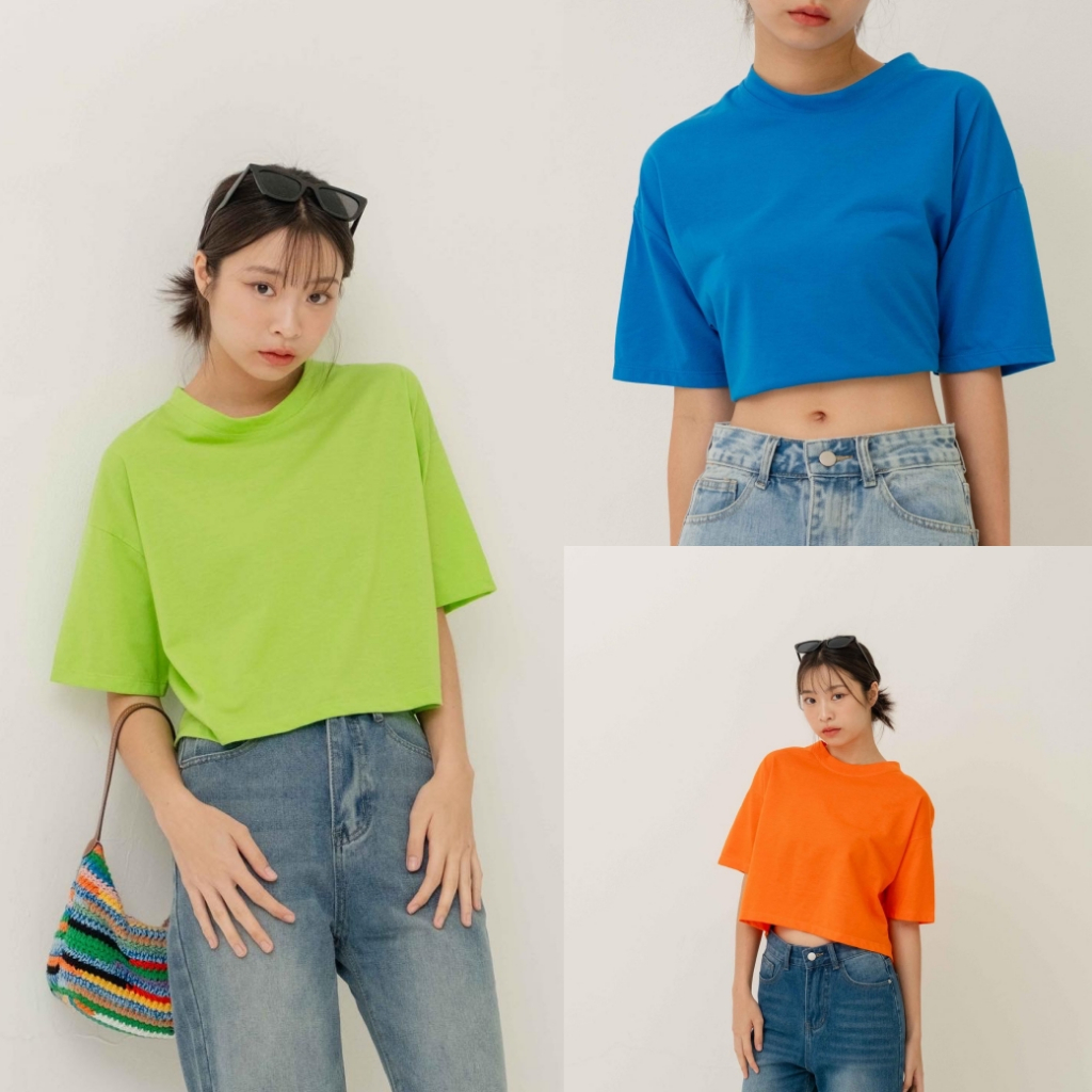 Kimmame - เสื้อ รุ่น Coffee Break Crop Tee 6 สี