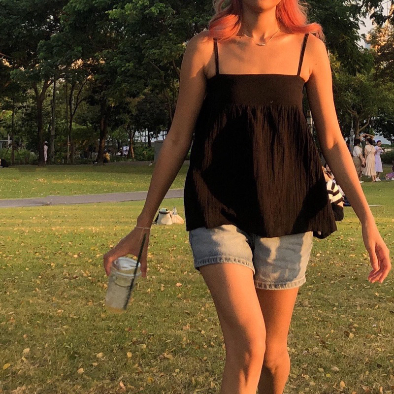 (ซื้อที่ช้อปปี้วิดีโอลด30%) #28TOP89 เสื้อสายเดี่ยวระบาย