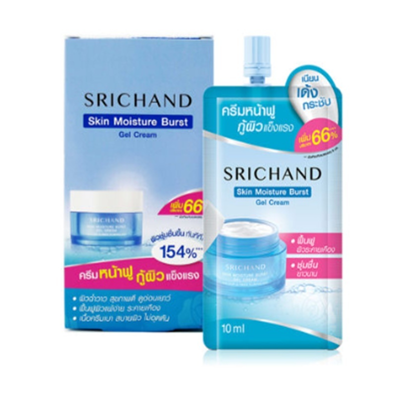 (ยกกล่อง) Srichand skin moisture burst gel cream ศรีจันทร์ สกิน มอยส์เจอร์ เบิร์ส เจลครีม 10กรัม