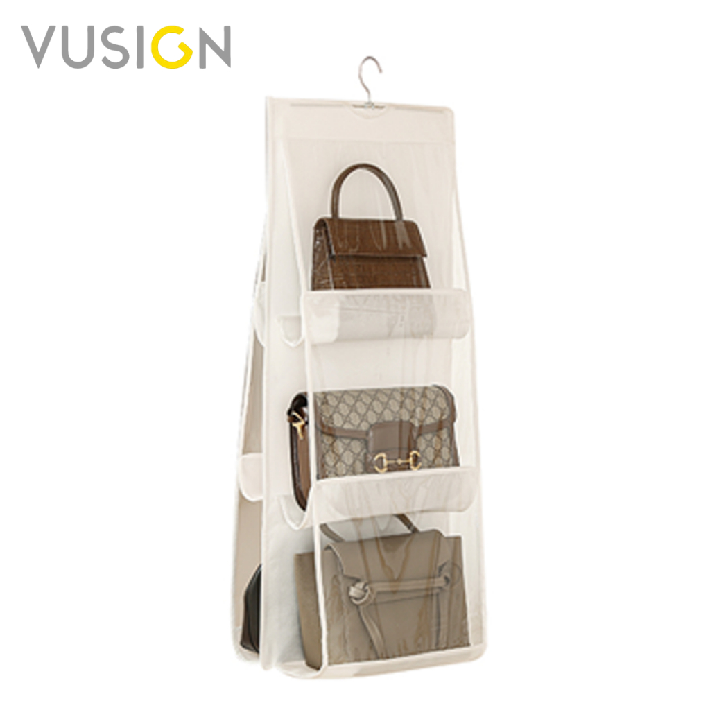 Vusign ที่เก็บกระเป๋าแบบแขวน ที่จัดเก็บกระเป๋า แบบโปร่งใส จัดระเบียบตู้เสื้อผ้า Storage Hangin