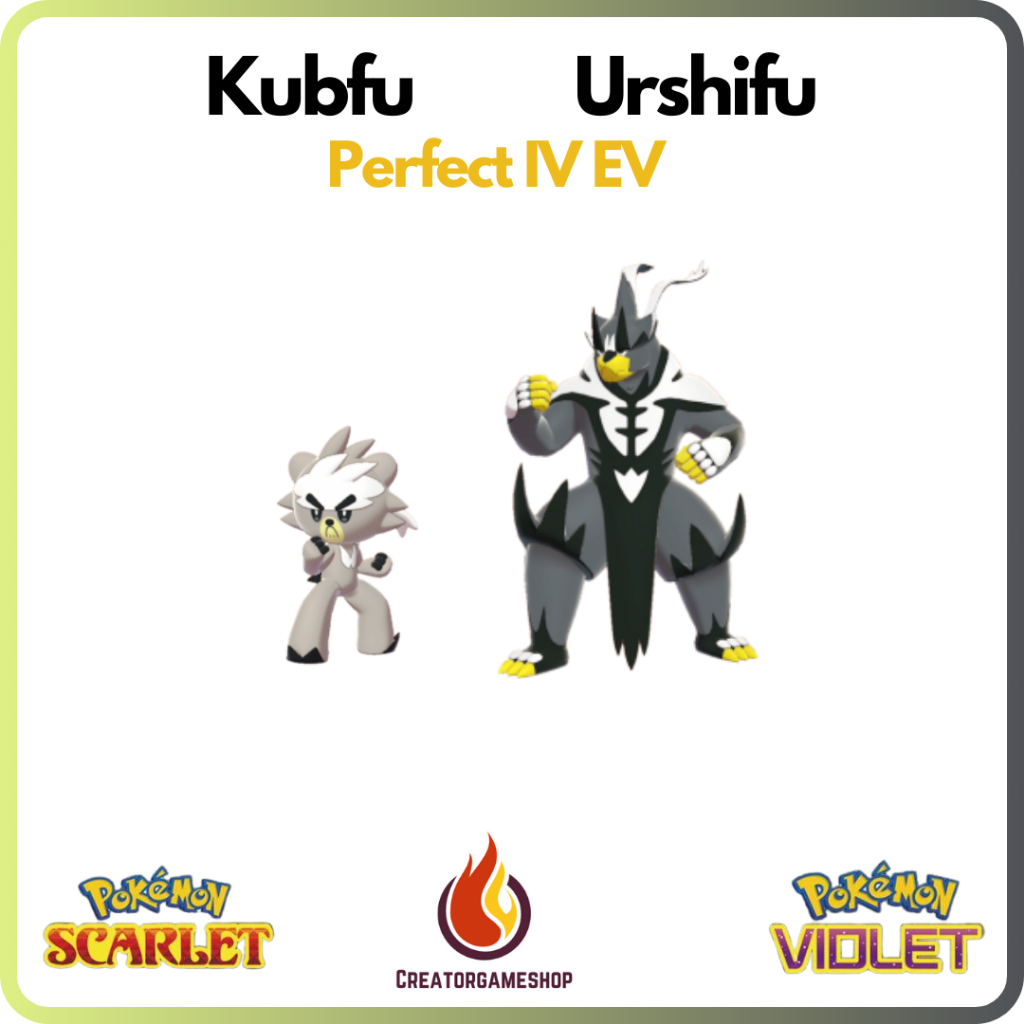 Pokemon Scarlet and Violet Kubfu / Urshifu water / Urshifu Dark