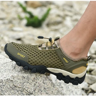 👣ส่วนลดใหญ่👣 กลางแจ้งตาข่ายรองเท้าเดินลุยน้ำ รองเท้าเดินป่าระบายอากาศ ไม่ลื่น ทนต่อการสึกหรอ