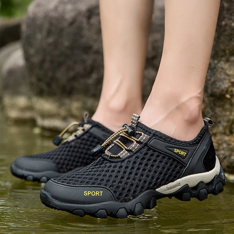👣ส่วนลดใหญ่👣 กลางแจ้งตาข่ายรองเท้าเดินลุยน้ำ รองเท้าเดินป่าระบายอากาศ ไม่ลื่น ทนต่อการสึกหรอ