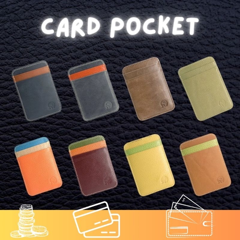 ซองใส่บัตร Card Holder ทรงตั้ง หนังแท้ 100% ขนาดกระทัดรัด พกพาง่าย ทนทาน มีสีให้เลือกเยอะ