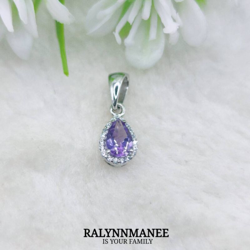 งานสั่งทำ B6401 ต่างหูพลอยทับทิมแท้ ( Natural Ruby ) แบบก้านเสียบ ตัวเรือนเงินแท้ 925 ชุบทองคำขาว