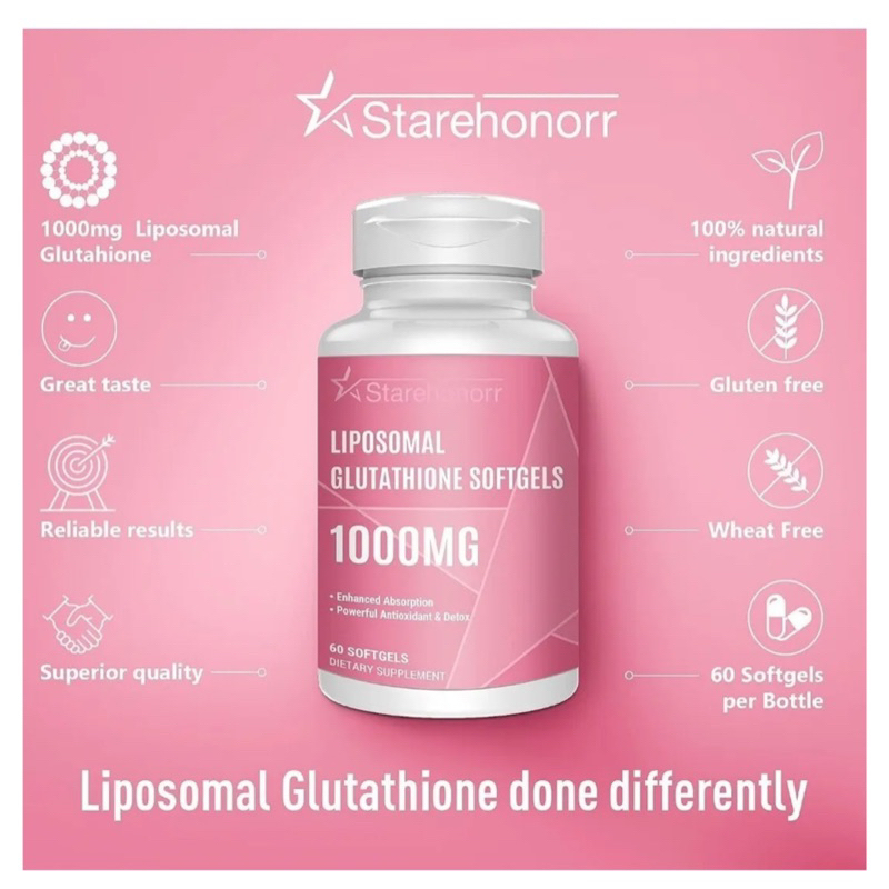 LIPOSOMAL GLUTATHIONE 1000 MG ต้านอนุมูลอิสระ บำรุงตับ บำรุงผิวพรรณ 60 ซอฟ์ทเจล