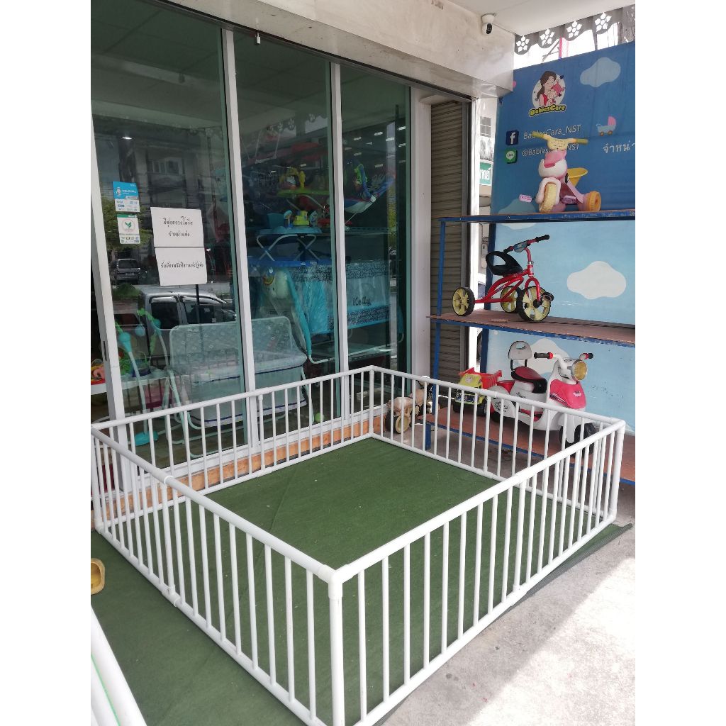 !SALE!💠คอกกั้นเด็กของแท้  PVC  6 ฟุต แถมฟรี! จุกยางกันเลื่อน คอกกั้น