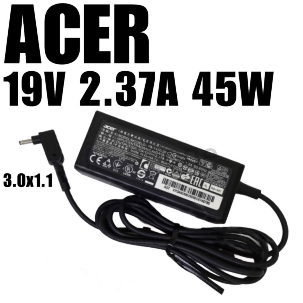 Adapter Acer 19V / 2.37A  45W  ขนาดหัว 3.0*1.1mm  สายชาร์จอะแดปเตอร์