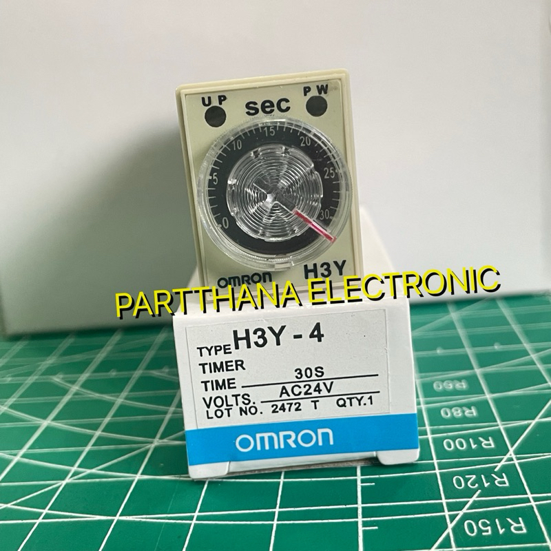 Timer H3Y-4 24VAC Time range : 30 sec พร้อม socket เเท้ พร้อมส่งในไทย🇹🇭