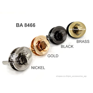BA 8466 ตัวล็อคฝากระเป๋า แบบหัวลูกบิด ขนาด29x22mm. Zinc Alloy Handbag/Purse Snap Lock
