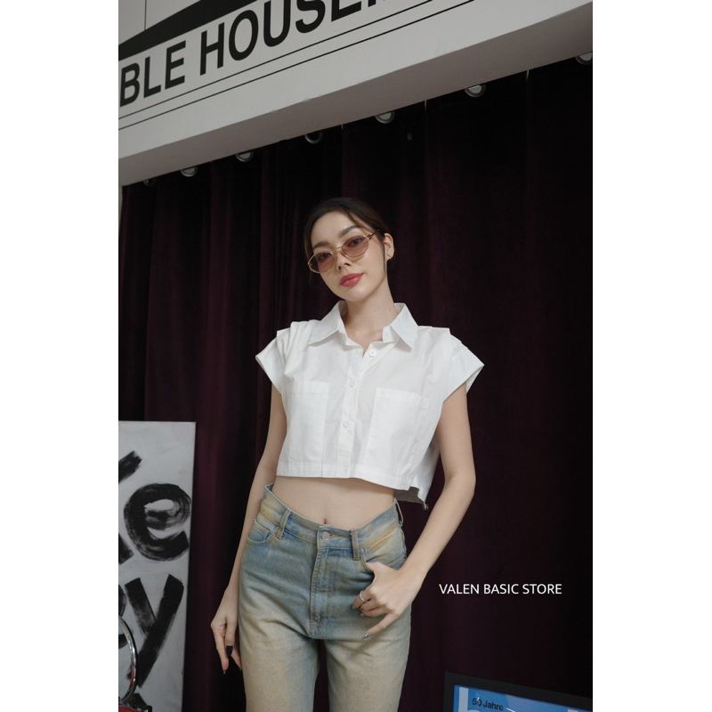 เสื้อครอป valen basic store