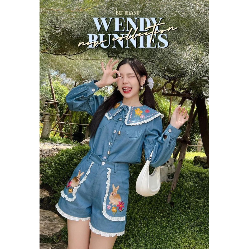 💎พร้อมส่ง💎Bellita💕ชุดเข้าเซ็ท 2 ชิ้น Wendy bunnies ยีนส์