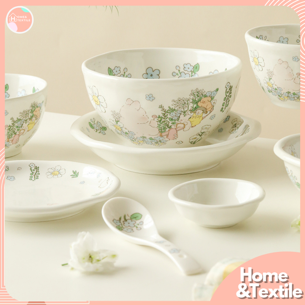 จานเซรามิค ชามเซรามิค ลายกระต่าย Momo Rabbit | spring time สไตล์ญี่ปุ่น