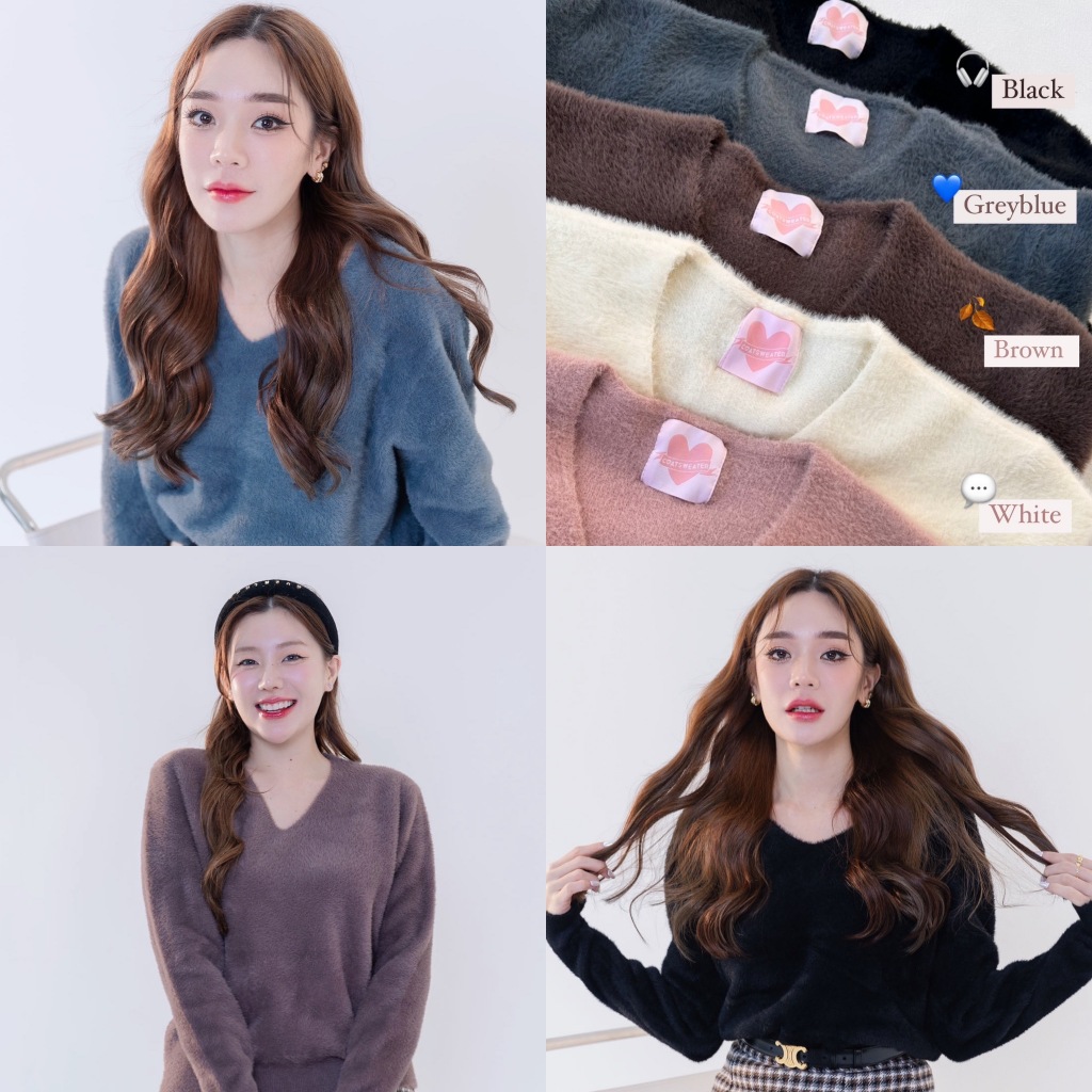 V-mink sweater สเวตเตอร์ขนมิ้งสุดนุ่ม ผ้าดีมากค่ะ น่ารักสุดคิ้วท์