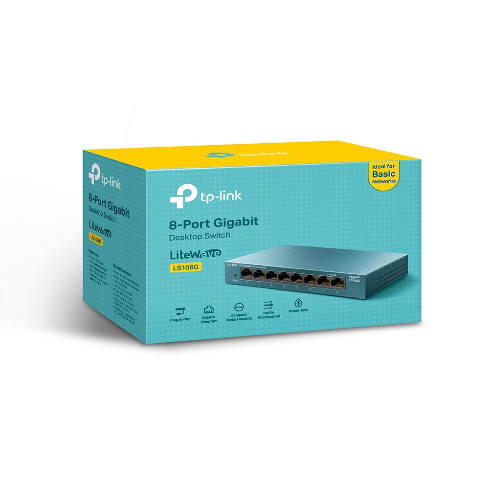 TP-LINK LS108G 8-Port 10/100/1000Mbps Desktop Switch