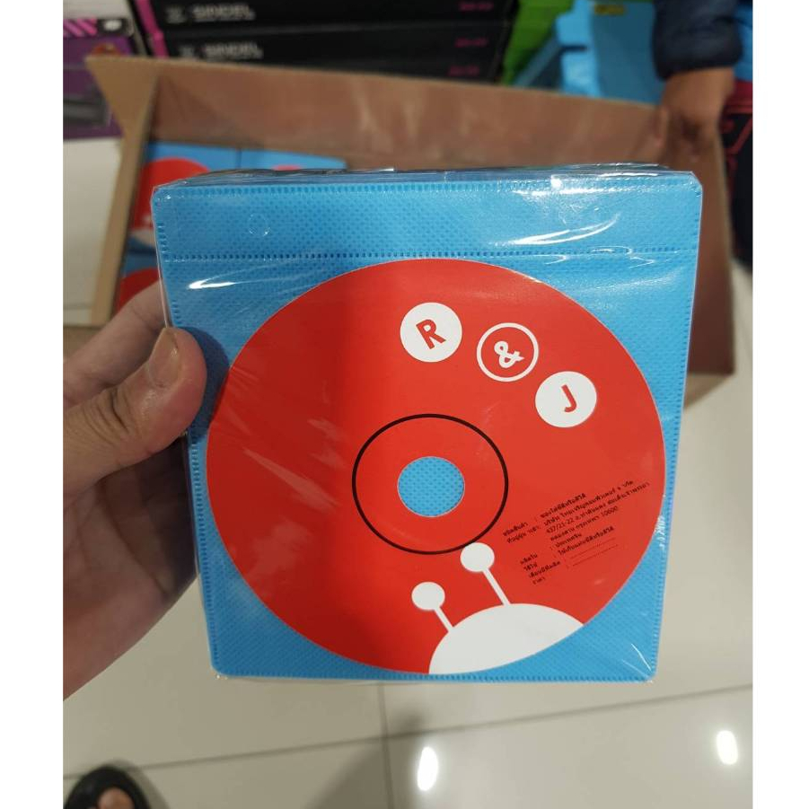 ซองใส่ CD / DVD แบบสี ใส่ได้2ด้าน /100ซอง /สีฟ้า