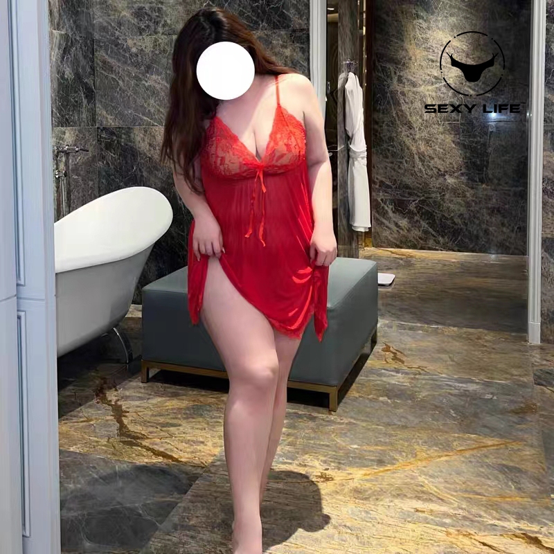 ชุดนอนเซ็กซี่ไซส์ใหญ่💕ชุดนอนซีทรู👗ราคาไม่แพง สายสะพายปรับได้🚚ส่งไวจากไทย1-3วัน（H1127)