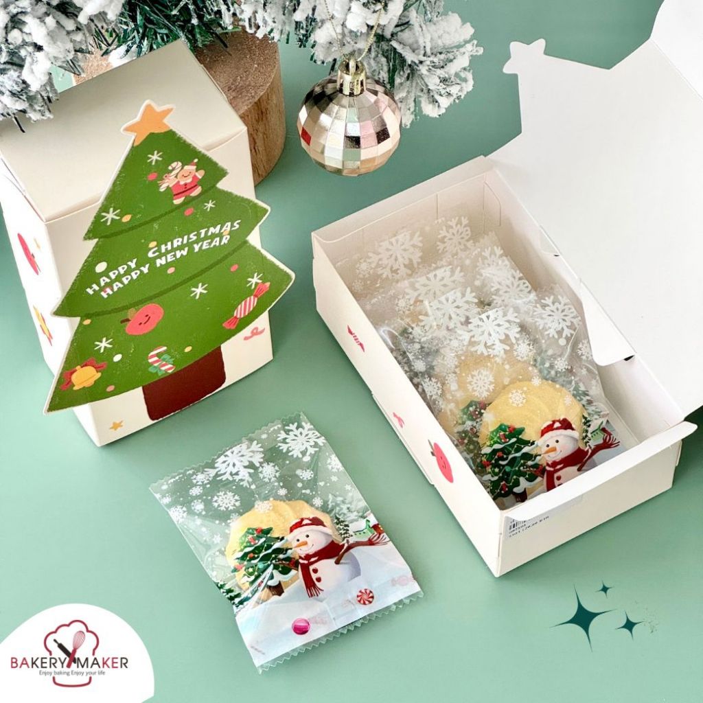 ถุงซีลลายสโนว์แมน (X'mas) ขนาด 7*10 ซม. 50 ใบ / Christmas ถุงคุกกี้