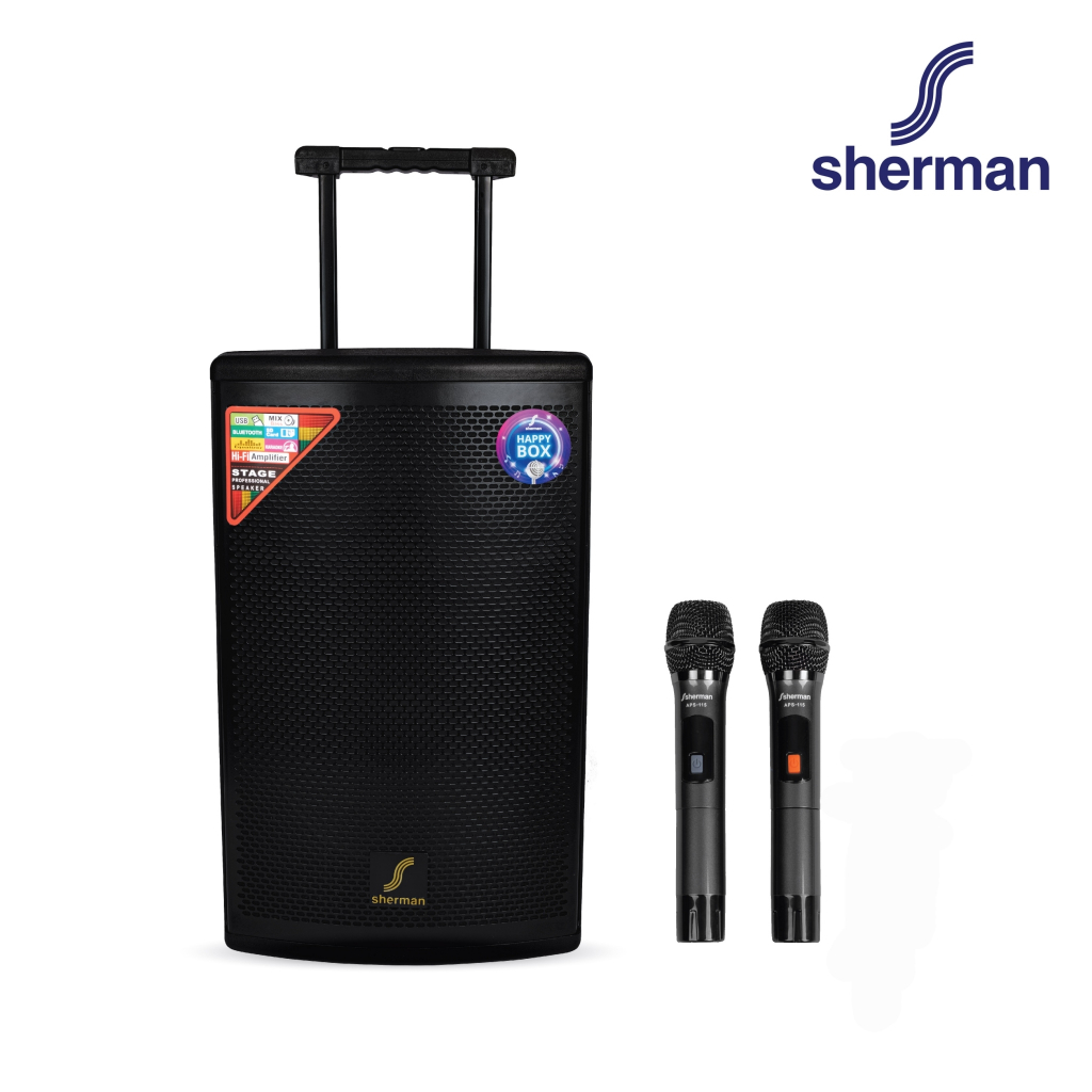 Sherman ชุดลำโพงอเนกประสงค์ ขนาด 15 นิ้ว (Bluetooth) รุ่น APS-115