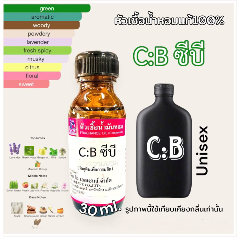 หัวเชื้อน้ำหอม 100% กลิ่น ซีบี C B ซีเคบี 30ml.