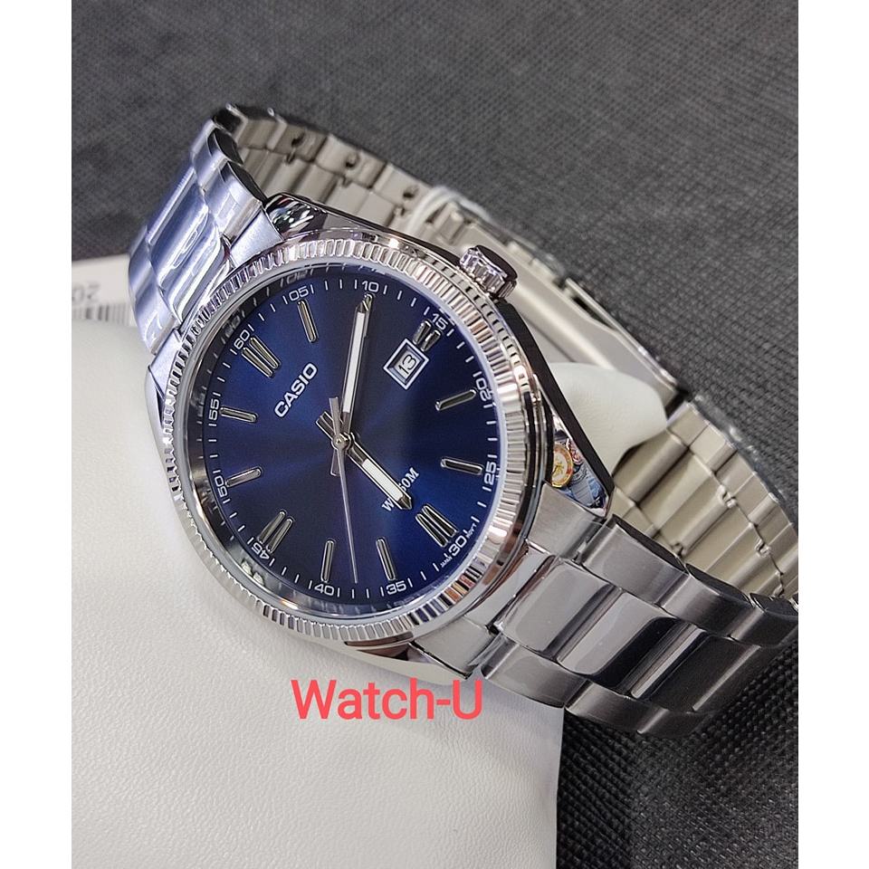 นาฬิกา CASIO Standard Analog ขอบหยัก สายสแตนเลส รุ่น MTP-1302PD-2A